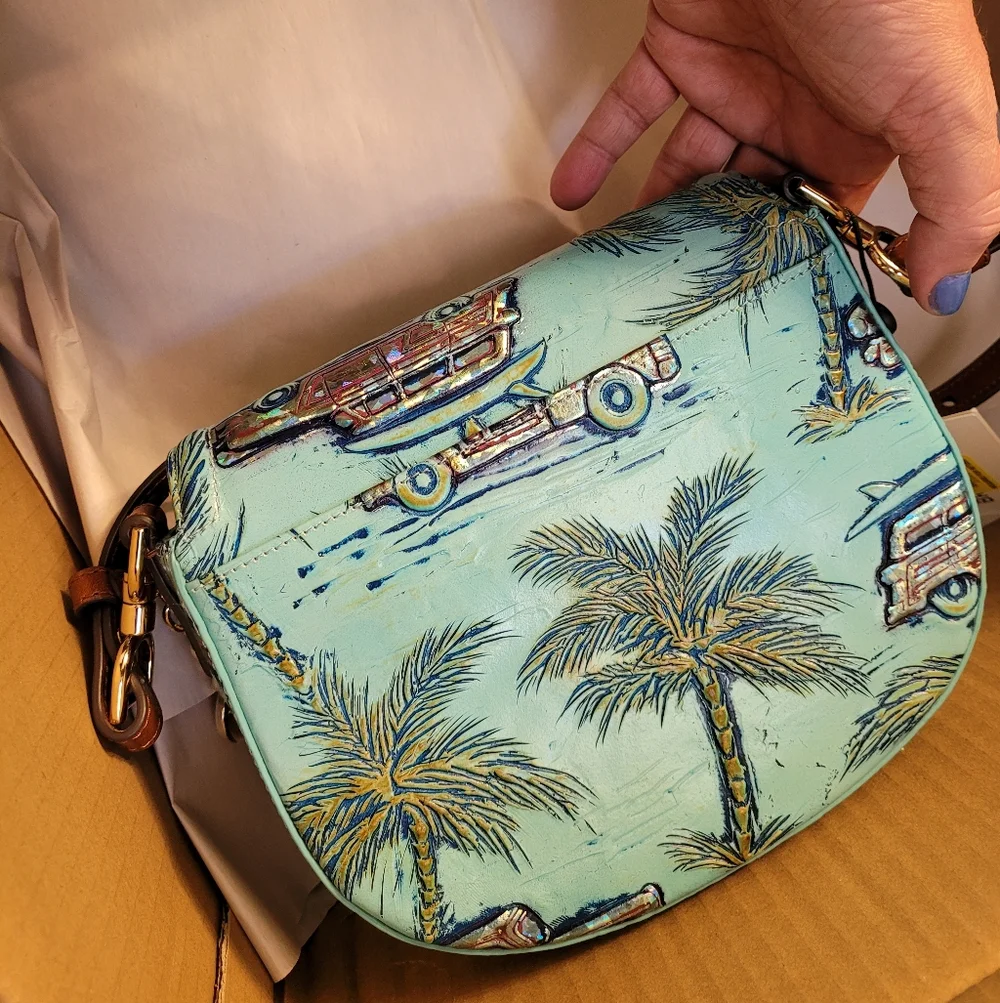 Brahmin BRIAR   Copa Cabana Blue Crossbody Bag with Gold Turn-Lock Nwt - Picture 6 of 11